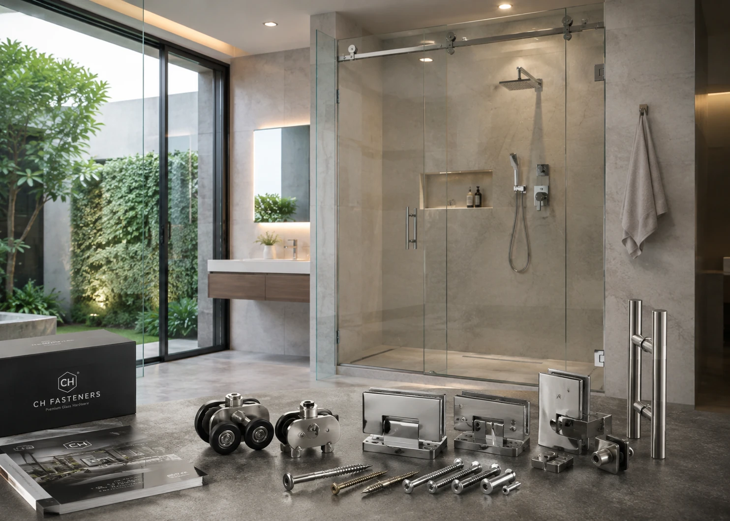 Glass door hardware and screw products supplied for distributors