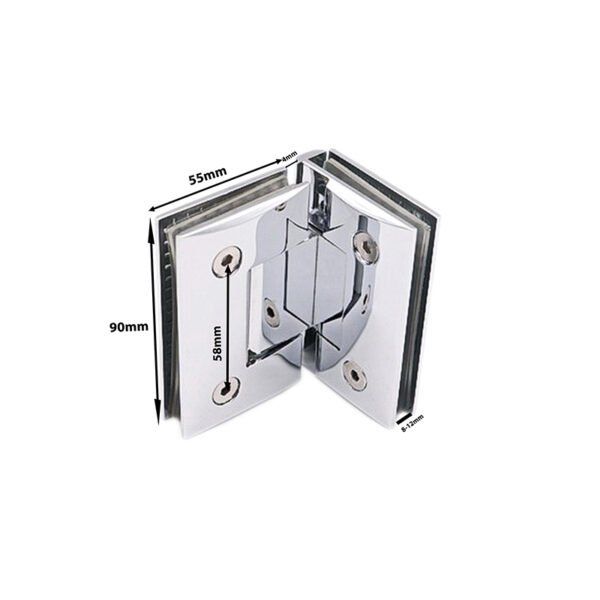 Cost-Effective Price Full Back Plate 90 Degree Glass To Glass Brass Door Hinge