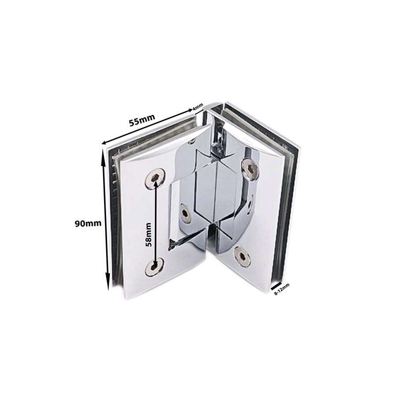 Cost-Effective Price Full Back Plate 90 Degree Glass To Glass Brass Door Hinge