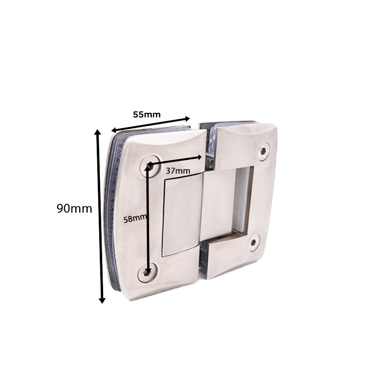 Curved 180 Degree Glass To Glass Ss304 Ss316 Glass Door Hinges