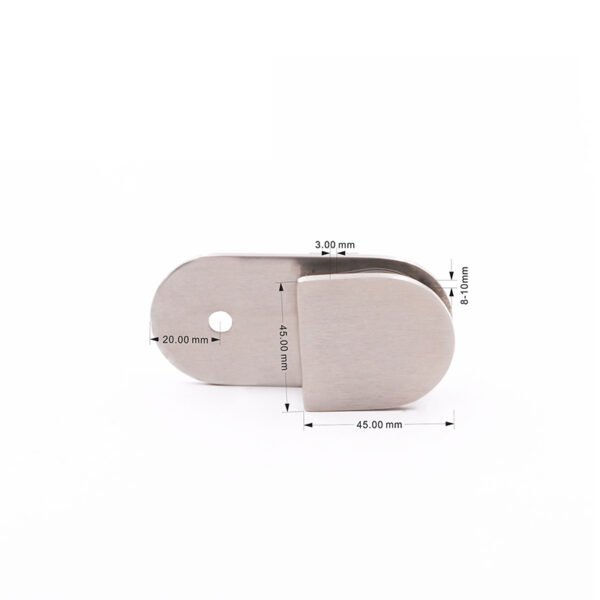 Curved 180 Degree Glass To Wall Stainless Steel Wall Mounted Glass Clips Clamp
