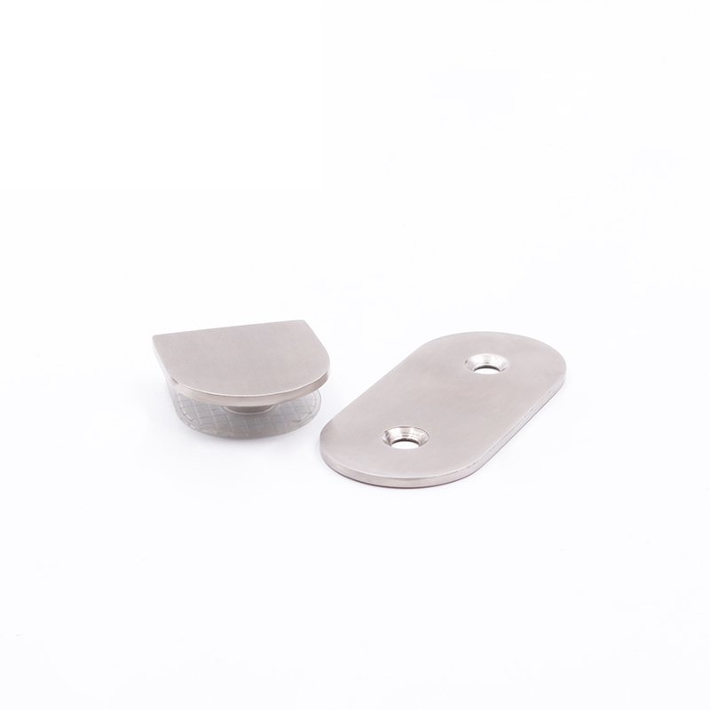 Curved 180 Degree Glass To Wall Stainless Steel Wall Mounted Glass Clips Clamp