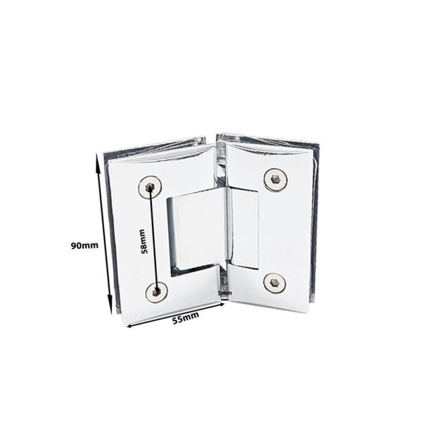 Customization Square Curved 135 Degree Glass To Glass Brass Shower Door Hinge