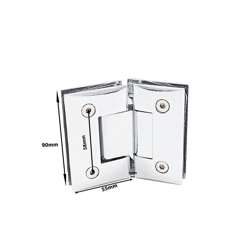 Customization Square Curved 135 Degree Glass To Glass Brass Shower Door Hinge