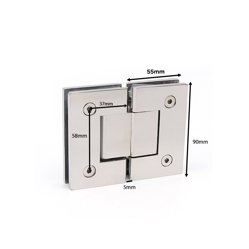 Double Axes 180 Degree Glass To Glass Stainless Steel Glass Pivot Hinge