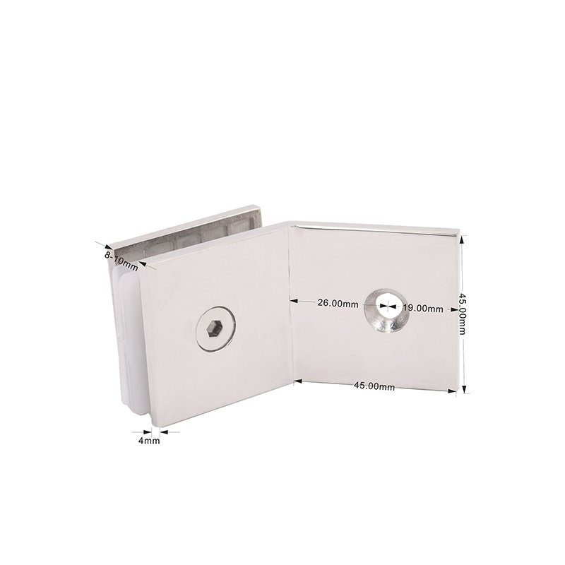Factory Price Square 135 Degree Wall Mounted Door Glass Clip Glass Clamp