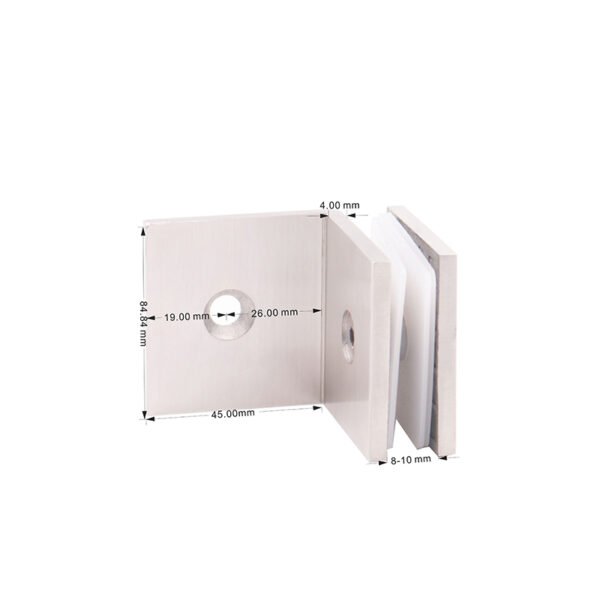 Factory Price Square 90 Degree Stainless Steel Glass Partition Glass Clamp Clips