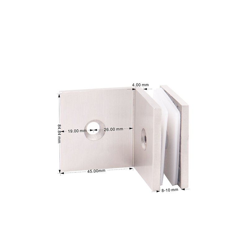 Factory Price Square 90 Degree Stainless Steel Glass Partition Glass Clamp Clips