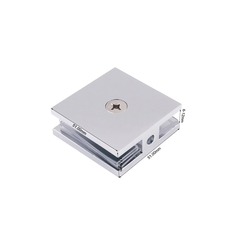 Factory Price Square Single Hole 0 Degree Solid Brass Wall Mount Glass Clamp