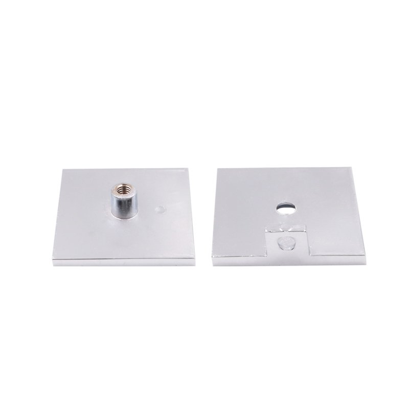 Factory Price Square Single Hole 0 Degree Solid Brass Wall Mount Glass Clamp