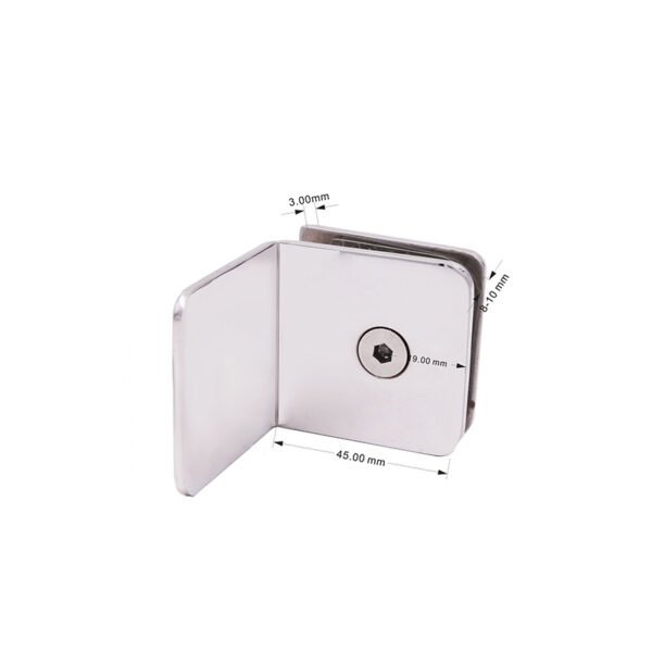 High Quality 90 Degree Stainless Steel Tempered Glass Clamp Glass Shelf Brackets