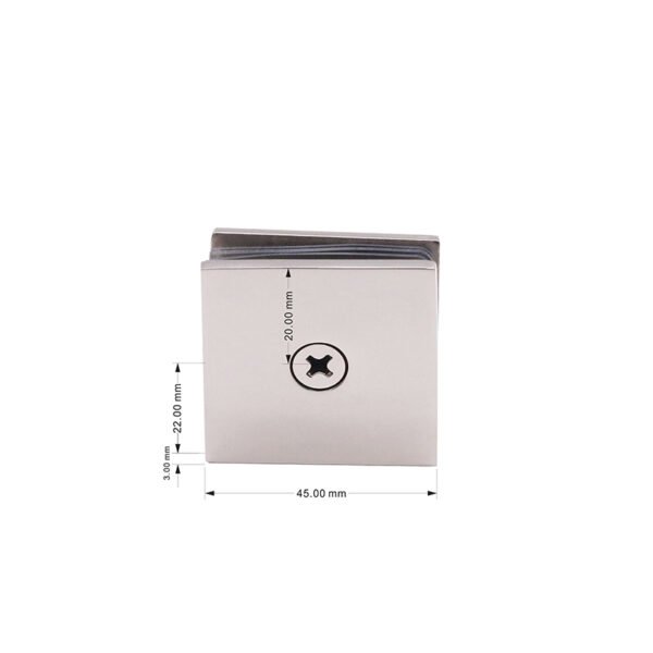 High Quality Glass Hardware Fittings Square Corner 0 Degree Stainless Steel Glass Clamp