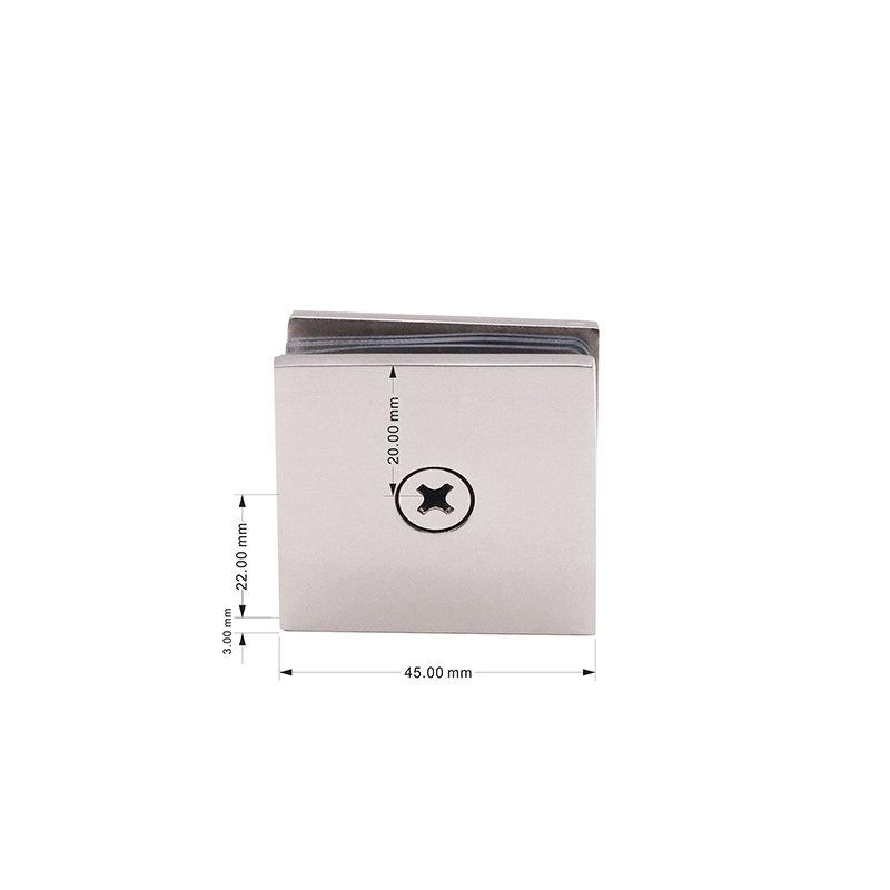 High Quality Glass Hardware Fittings Square Corner 0 Degree Stainless Steel Glass Clamp