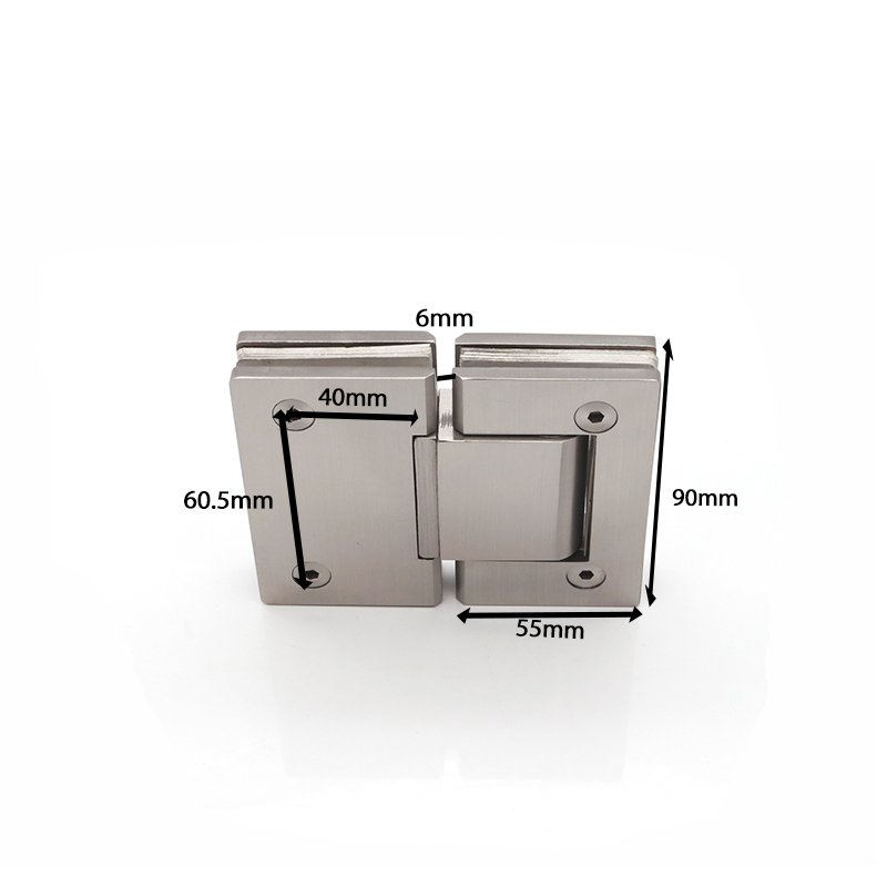 High Quality Square Adjustable 180 Degree Glass To Glass Stainless Steel Hinge