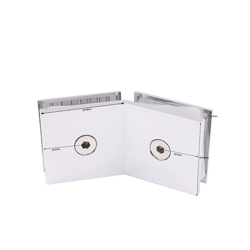 High Quality Square Beveled Glass To Glass Brass Glass Clamp Glass Clips