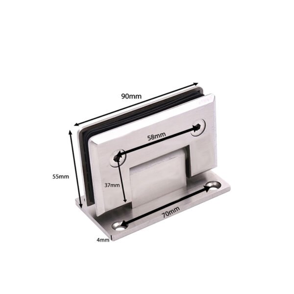 High Quality Square Beveled Wall Mount Stainless Steel Glass Hinge Accessory