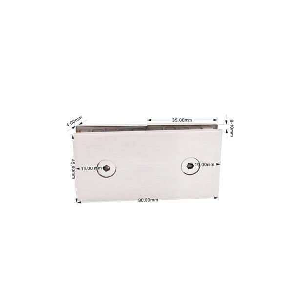 Innovation Capacity Square 180 Degree Glass To Glass Stainless Steel Glass Clamp