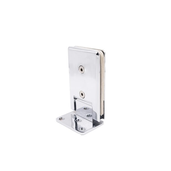 Long Beveled Chrome Plated Brass Glass Shower Door Hinge Offset Back Plate