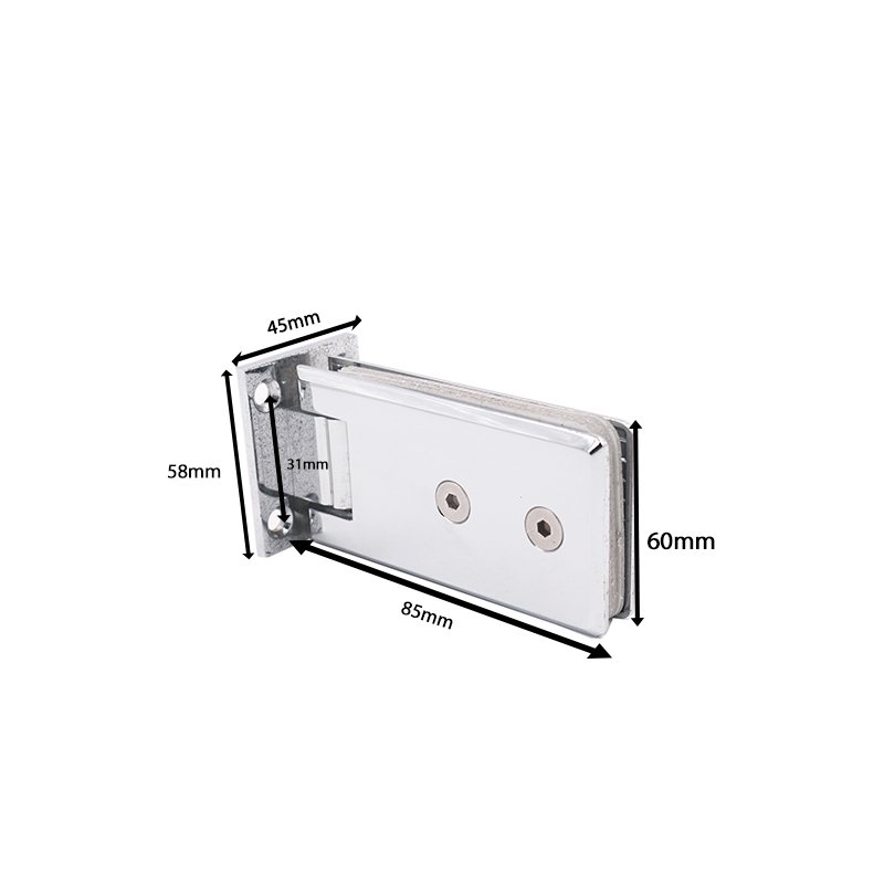 Long Beveled Full Back Plate Brass Shower Hinge Glass Hardware