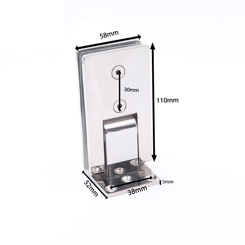 Long Square Wall Mount Stainless Steel Hinges Tempered Glass Door Accessories 2 Long Square Wall Mount Stainless Steel Hinges Tempered Glass Door Accessories
