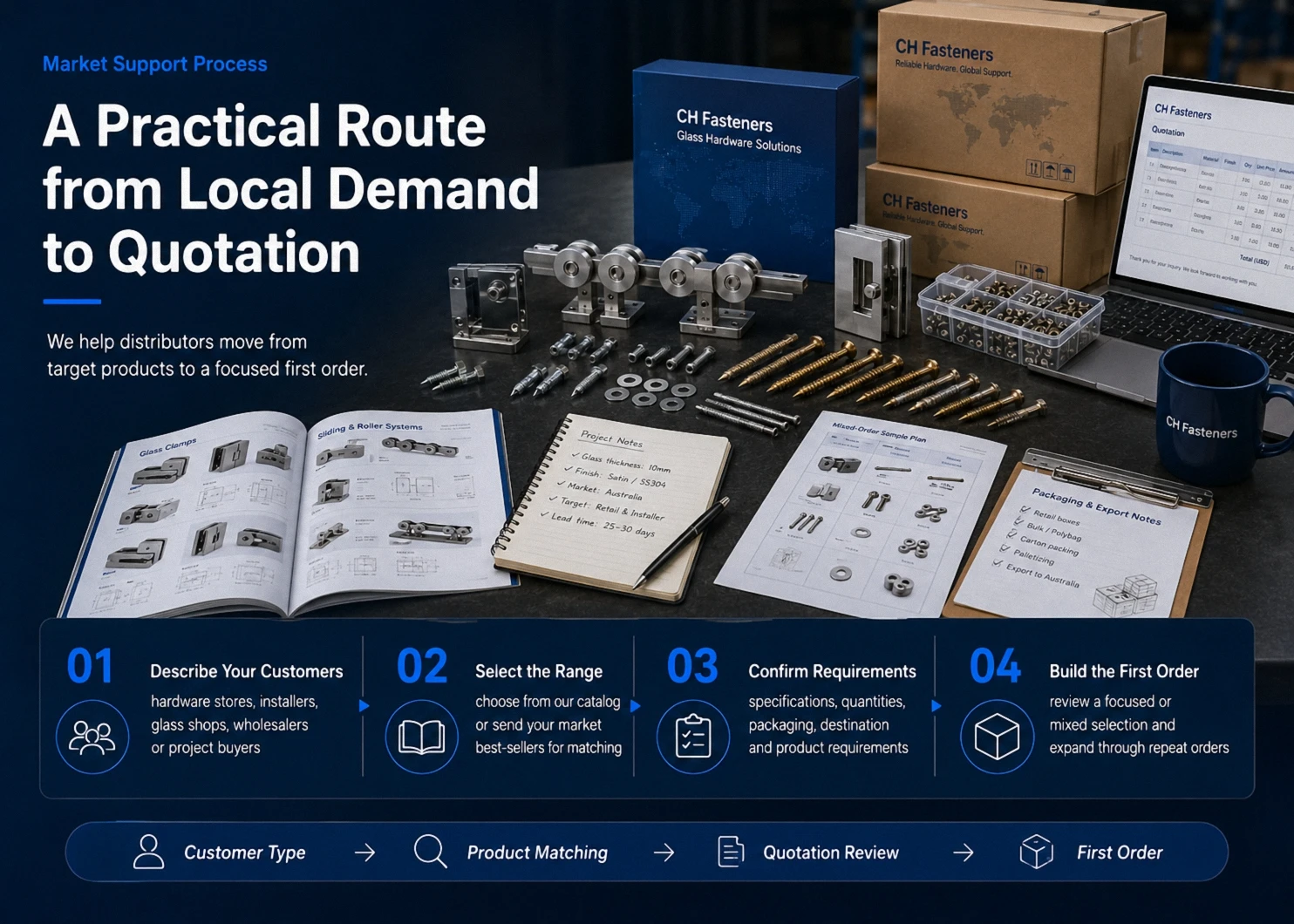 Glass hardware manufacturing for distributor markets