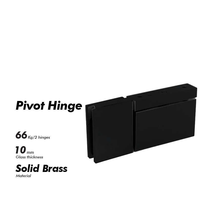 Matte Black 360 degree top Or Bottom Mount Shower glass Door pivot hinges
