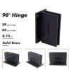 Matte Black 90 Degree Not Adjustable Shower Door Hinges
