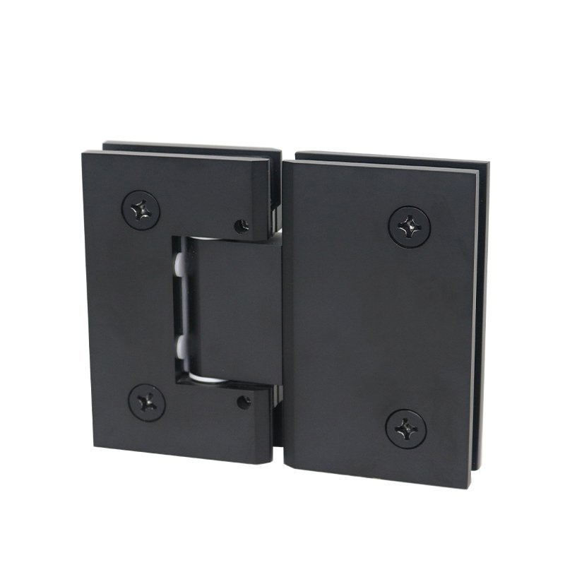 Matte Black Adjustable Tempered Glass Glass Accessories Solid Brass Shower Door Hinges