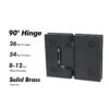 Matte Black Adjustable Tempered Glass Glass Accessories Solid Brass Shower Door Hinges