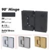 Matte Black Adjustable Tempered Glass Glass Accessories Solid Brass Shower Door Hinges