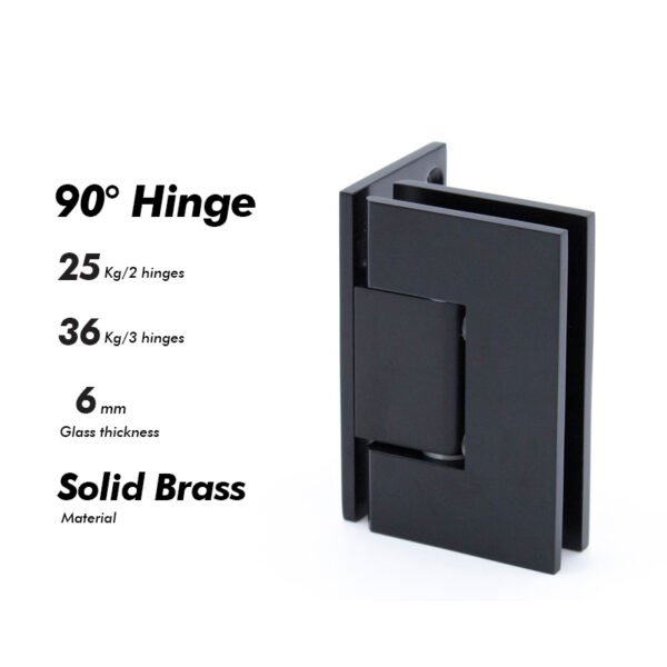 Matte Black Frameless Glass Soild Brass 5 Degree Pre-Set Shower Door Hinges
