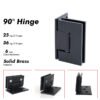 Matte Black Frameless Glass Soild Brass 5 Degree Pre-Set Shower Door Hinges
