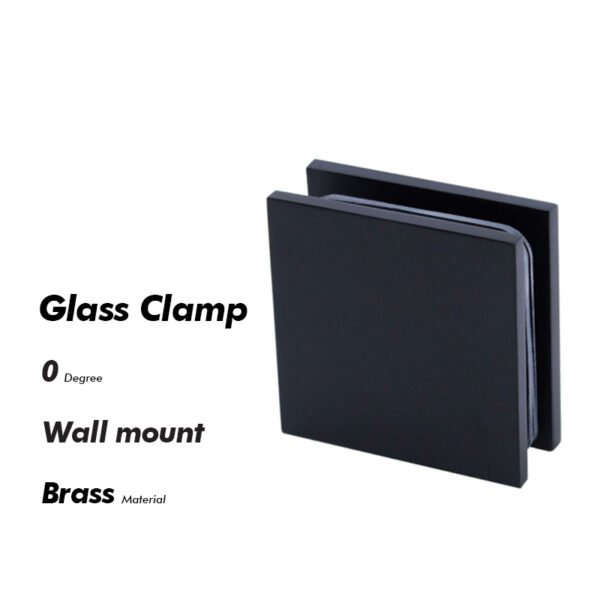 Matte Black Glass To Wall Brass Shower Bathroom Door Clamp