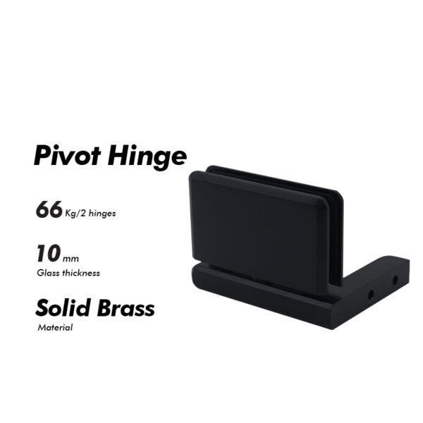 Matte Black Rotate Heavy Duty Brass Glass Door Pivot Hinges