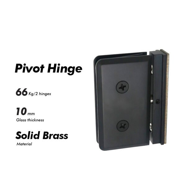 Matte Black Shower Hinges 360 Degree Rotatable Glass Door Pivot Hinges