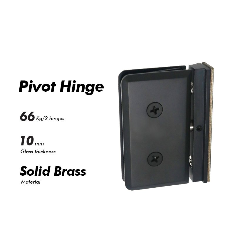 Matte Black Shower Hinges 360 Degree Rotatable Glass Door Pivot Hinges