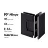 Matte Black Solid Brass Shower Hinge Glass Door Hardwares