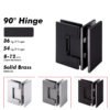 Matte Black Solid Brass Shower Hinge Glass Door Hardwares
