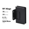 Matte Black Solid Brass Shower Hinges 2 Matte Black Solid Brass Shower Hinges