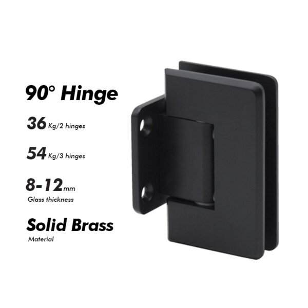 Matte Black Solid Brass Shower Hinges