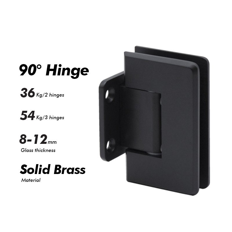 Matte Black Solid Brass Shower Hinges 2 Matte Black Solid Brass Shower Hinges