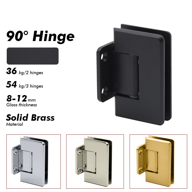 Matte Black Solid Brass Shower Hinges 3 Matte Black Solid Brass Shower Hinges