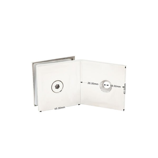 More Sku Square Curved Surface 135 Degree Stainless Steel Wall Mounted Glass Clamp