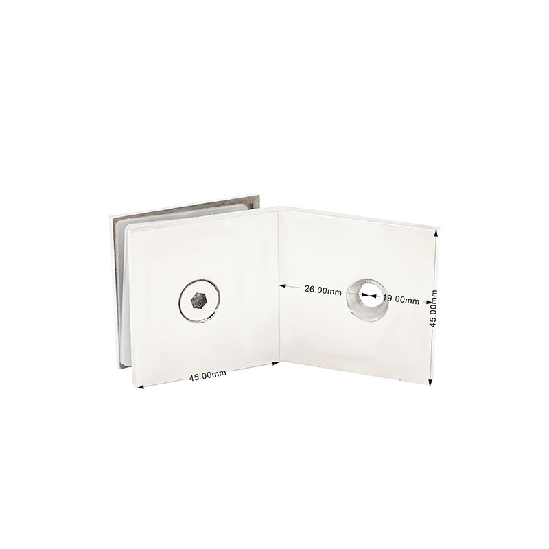 More Sku Square Curved Surface 135 Degree Stainless Steel Wall Mounted Glass Clamp