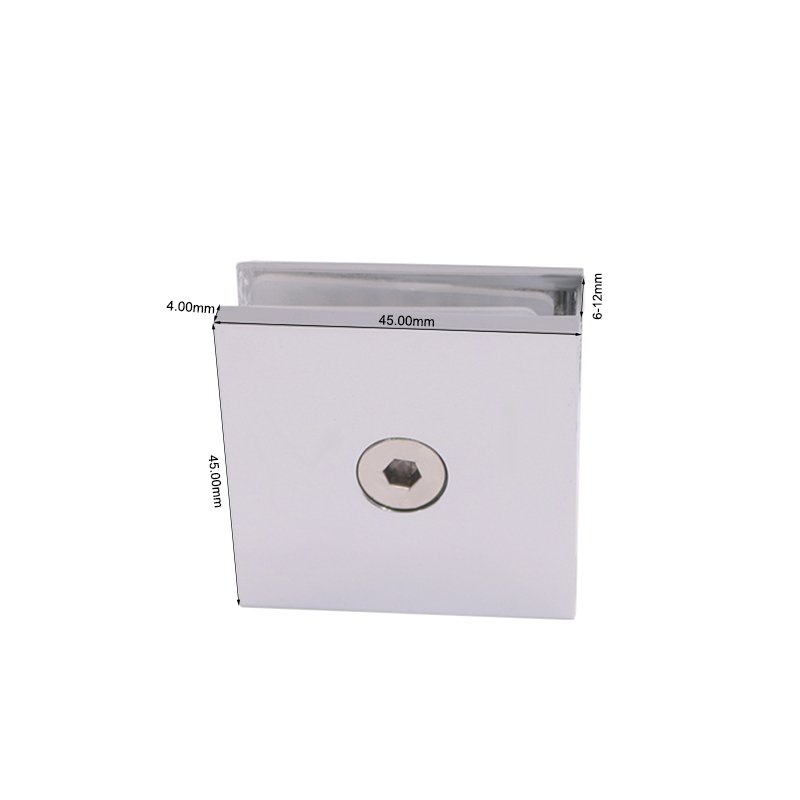More Sku Square Curved Surface Single Hole 0 Degree Brass Glass Clamp