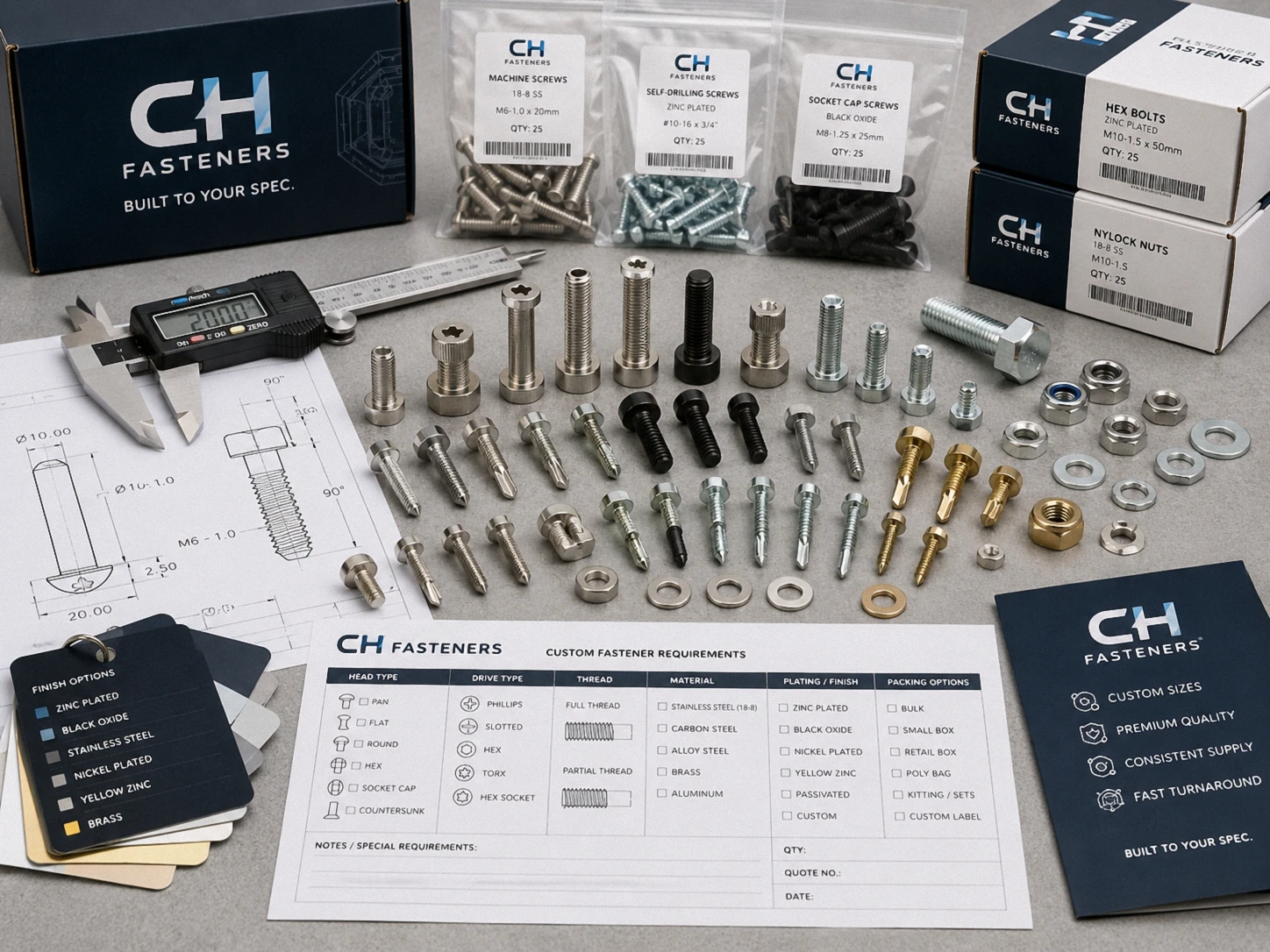 Custom machine screws and fastener supply options