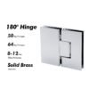 Polished Chrome 180 Degree Glass To Glass Shower Door Hinges