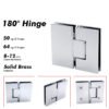 Polished Chrome 180 Degree Glass To Glass Shower Door Hinges