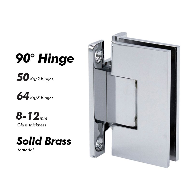 Polished Chrome 90 Degree Solid Brass Shower Hinge Glass Door Hardwares 2 Polished Chrome 90 Degree Solid Brass Shower Hinge Glass Door Hardwares