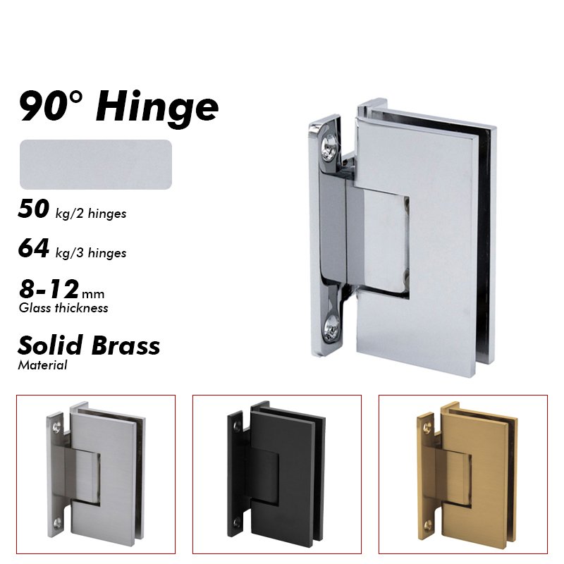 Polished Chrome 90 Degree Solid Brass Shower Hinge Glass Door Hardwares 3 Polished Chrome 90 Degree Solid Brass Shower Hinge Glass Door Hardwares